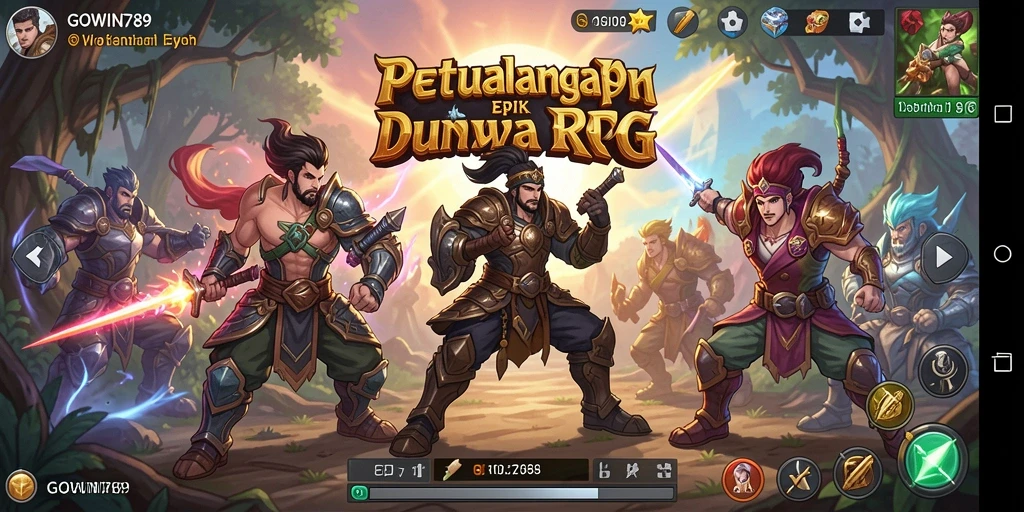 Tampilan gameplay RPG yang mendebarkan dan interaktif.