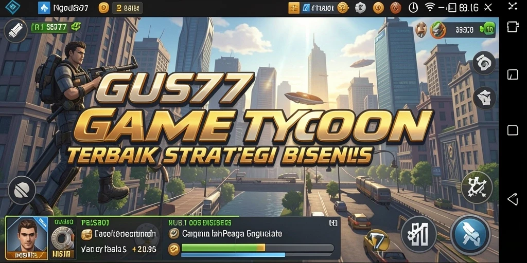 Tangkapan layar utama GUS77 menampilkan gameplay Tycoon yang menarik.