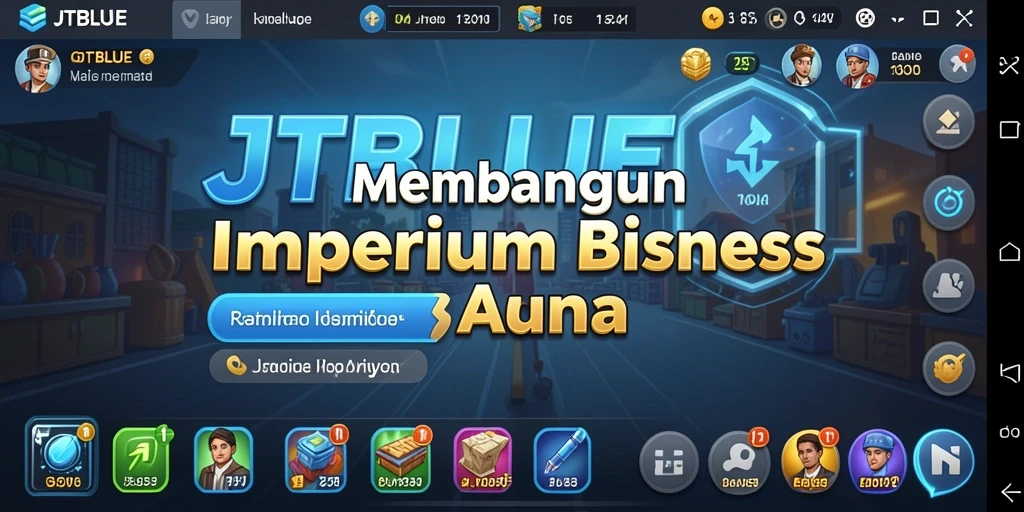 Tampilan menarik gameplay JTBLUE dalam membangun bisnis Tycoon.